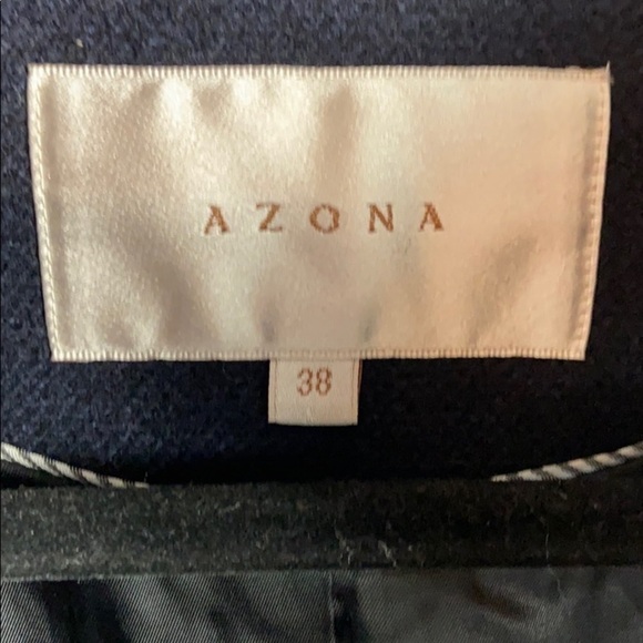 AZONA Navy Blue Wool Blend Military Style Coat Size 38(S) - Picture 3 of 13